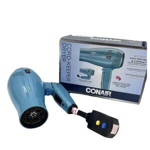 Conair 1875 Watt Ionic Hair Dryer Folding Handle Travel Dual Voltage Teal